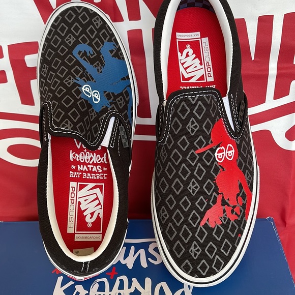 Vans Men’s Skate Slip-On Krooked By Natas For Ray Barbee  sneakers - Picture 3 of 16